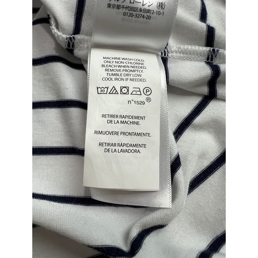 Polo Golf Ralph‎ Lauren Polo Mens XXL White Blue Striped Wicking Performance D20 - Picture 8 of 12